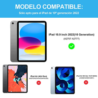 SENGBIRCH iPad 10. generace Klávesnice - Ultra tenké pouzdro s perem, Pouzdro s odnímatelnou španělskou Bluetooth klávesnicí pro